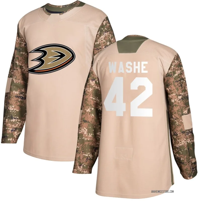 Camo Men's Tim Washe Anaheim Ducks Authentic Veterans Day Practice Jersey