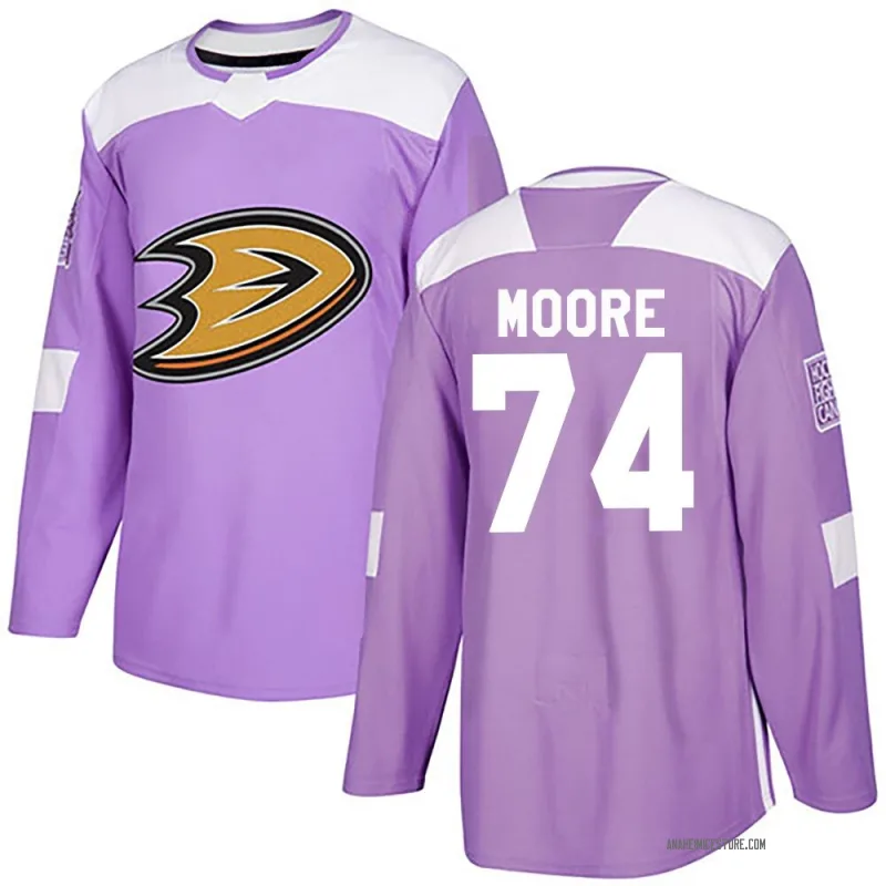 Purple Men's Ian Moore Anaheim Ducks Authentic Fights Cancer Practice Jersey