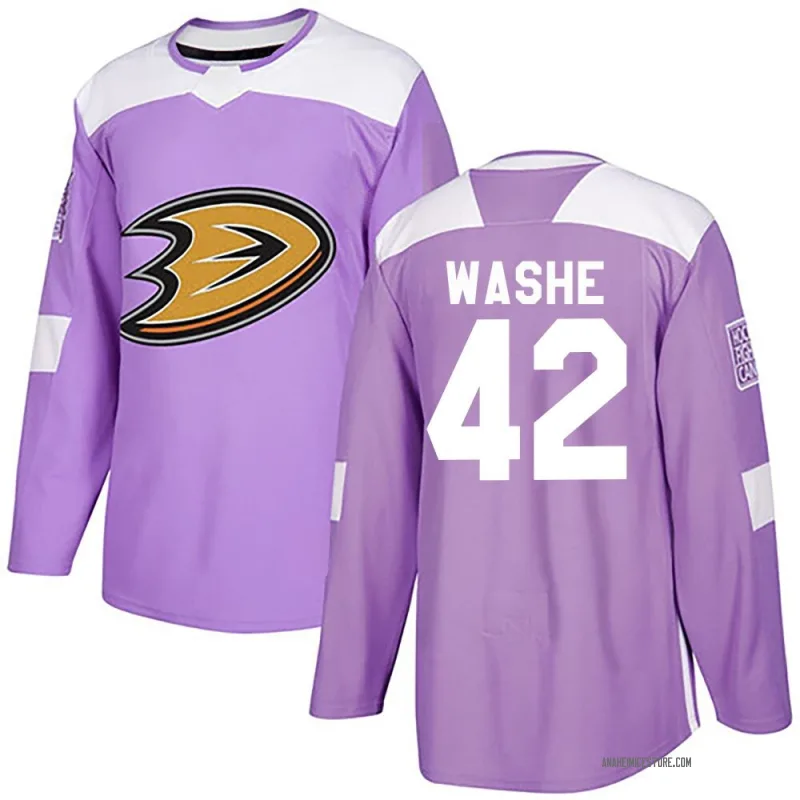Purple Men's Tim Washe Anaheim Ducks Authentic Fights Cancer Practice Jersey