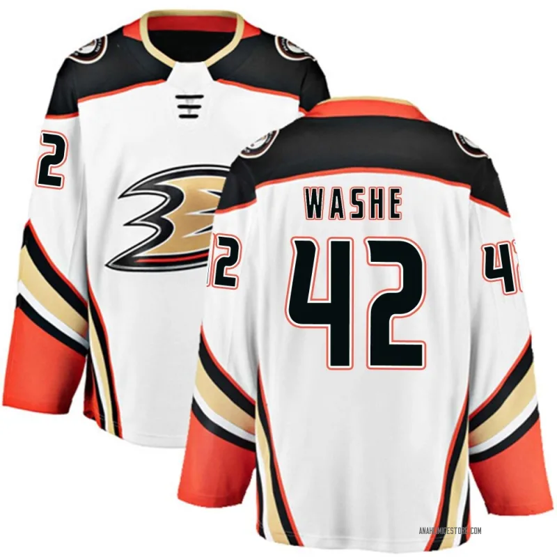White Men's Tim Washe Anaheim Ducks Breakaway Away Jersey